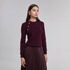 Knit Sweater with Side Buttons - shopaleena