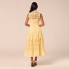 Lace-Paneled Cotton Midi Dress - shopaleena