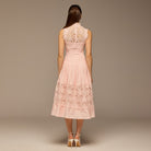 Lace-Paneled Cotton Midi Dress - shopaleena