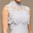Lace-Paneled Cotton Midi Dress - shopaleena