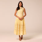 Lace-Paneled Cotton Midi Dress - shopaleena