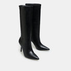 Leather High Heel Knee-High Boots - shopaleena