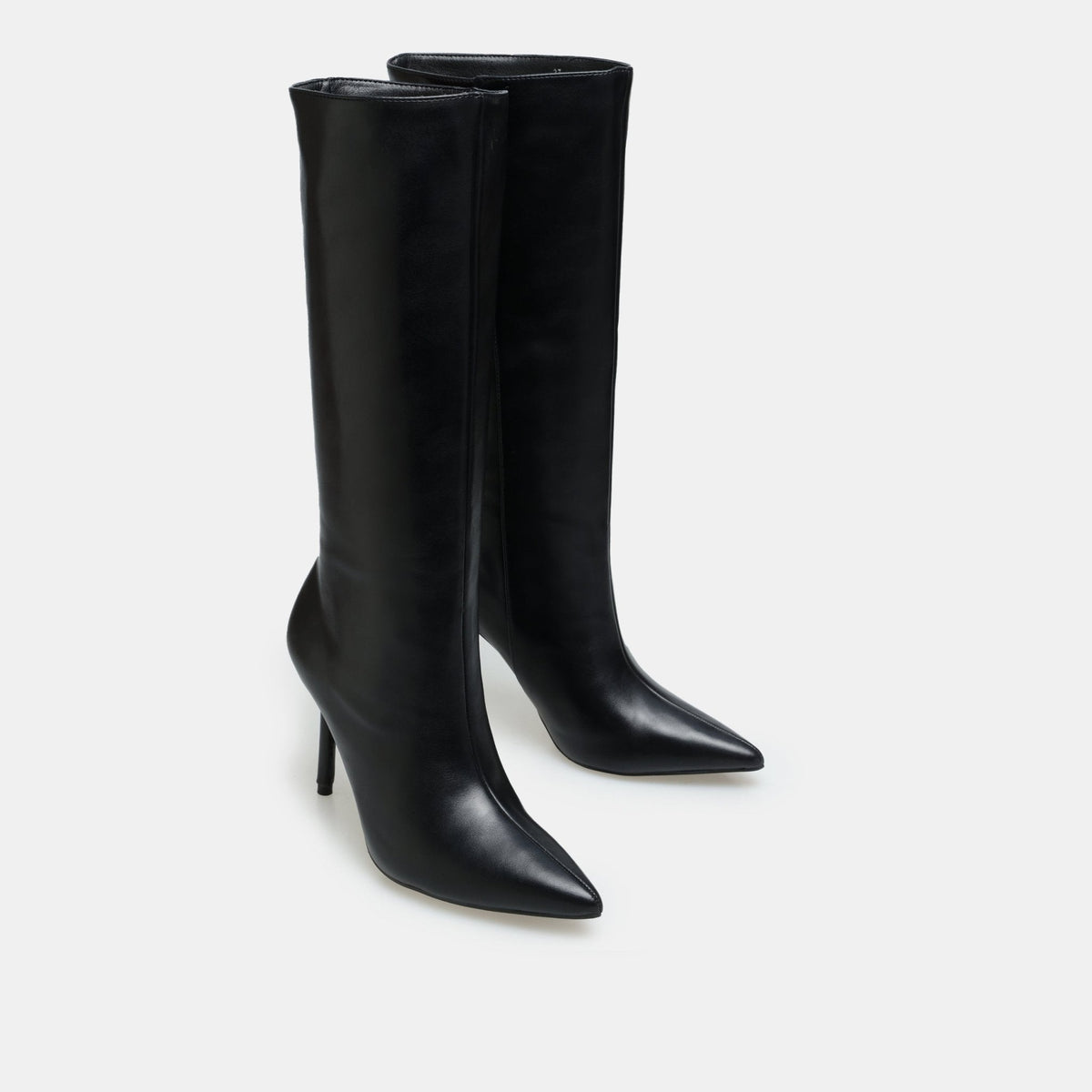 Leather High Heel Knee-High Boots - shopaleena
