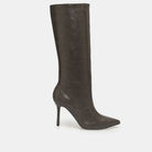 Leather High Heel Knee-High Boots - shopaleena