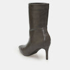 Leather Mid-Calf High Heel Boots - shopaleena
