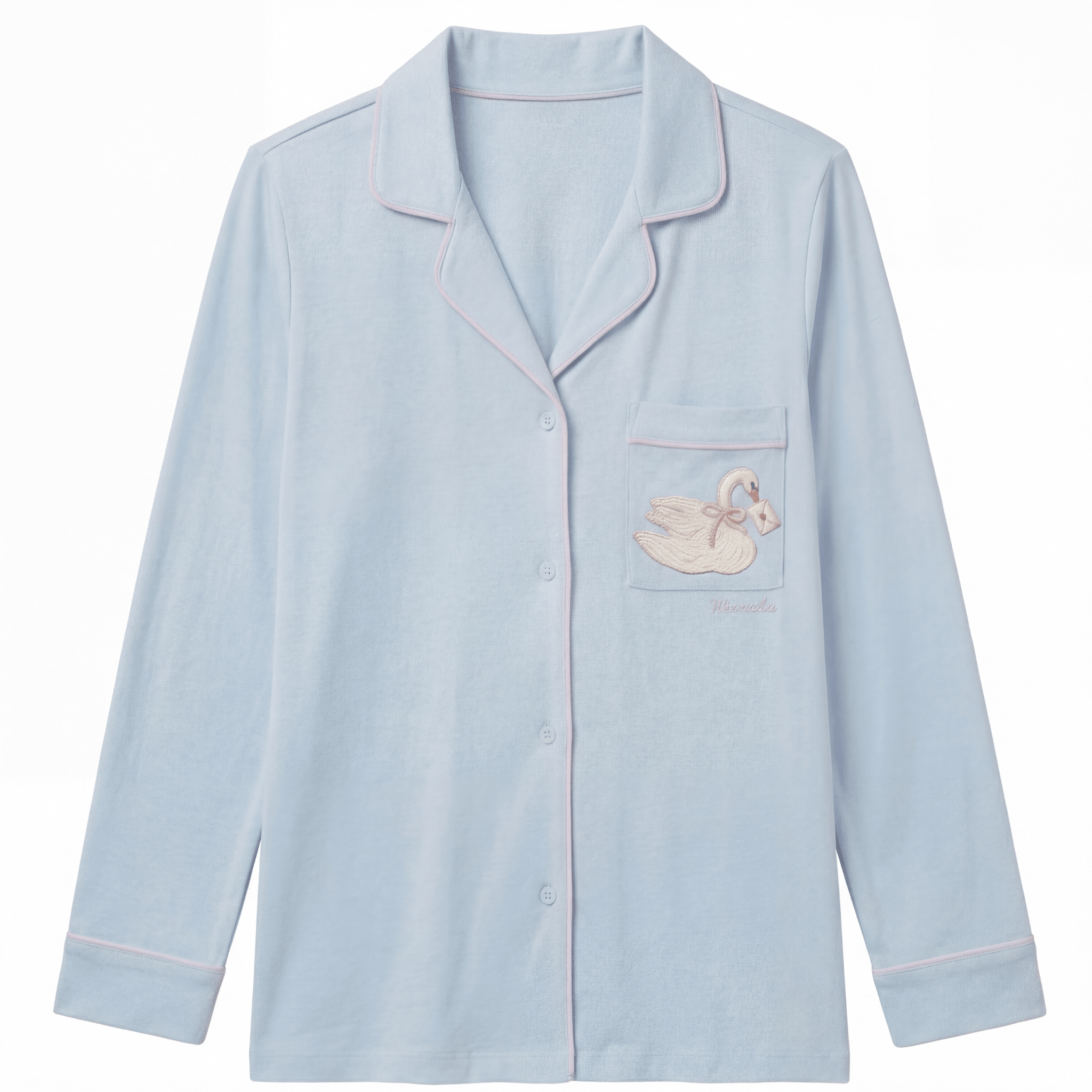 Light Blue Cotton Embroidered Shirt For Kids - shopaleena
