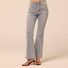 Light Blue Flare Jeans - shopaleena