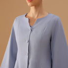 Light Blue Flared A - Line Abaya with Matching Slip Dress - shopaleena