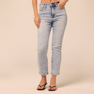 Light Blue Straight Leg Jeans - shopaleena
