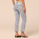Light Blue Straight Leg Jeans - shopaleena
