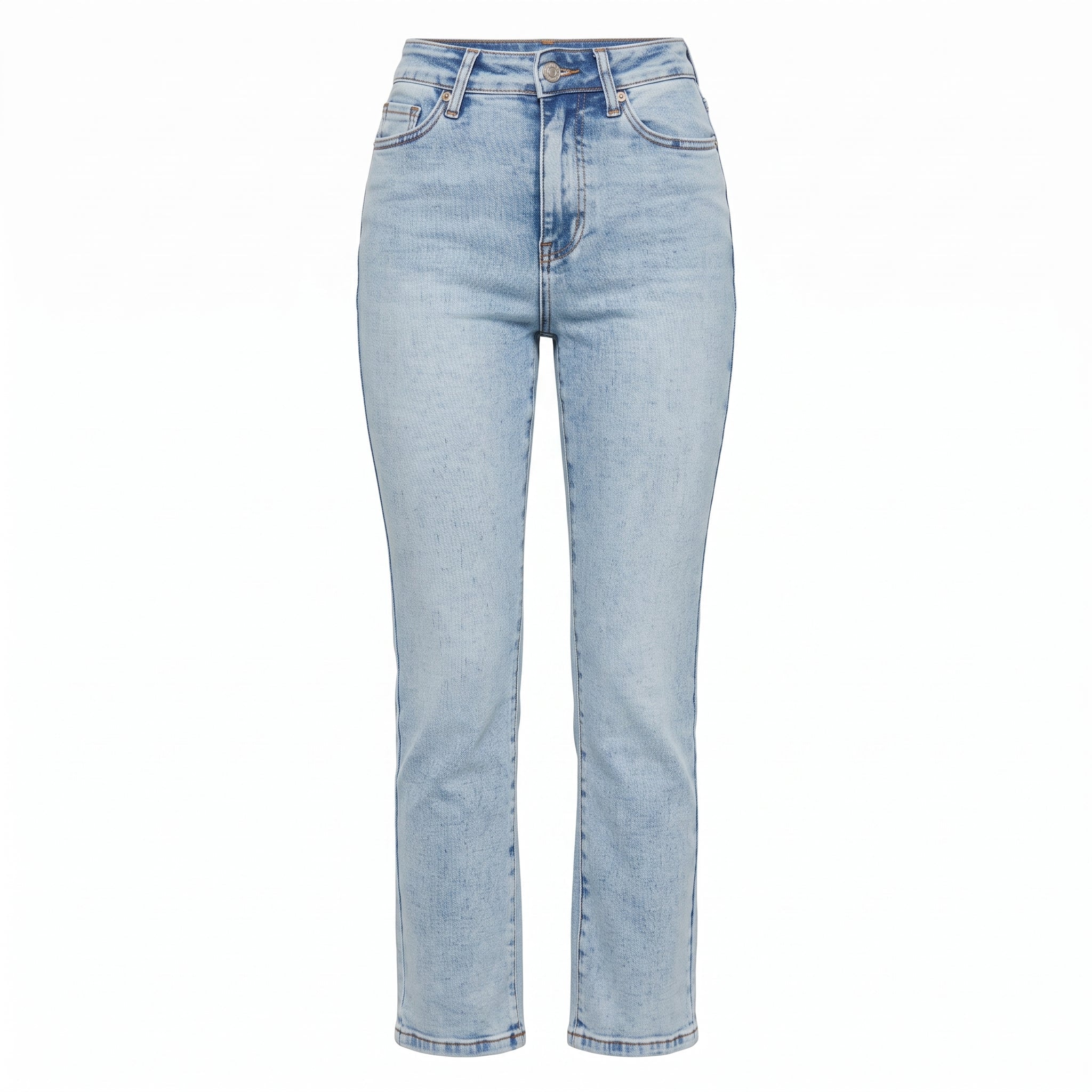 Light Blue Straight Leg Jeans - shopaleena