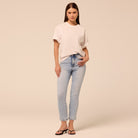 Light Blue Straight Leg Jeans - shopaleena
