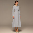 Light Blue Twisted Neck Crepe Maxi Dress - shopaleena