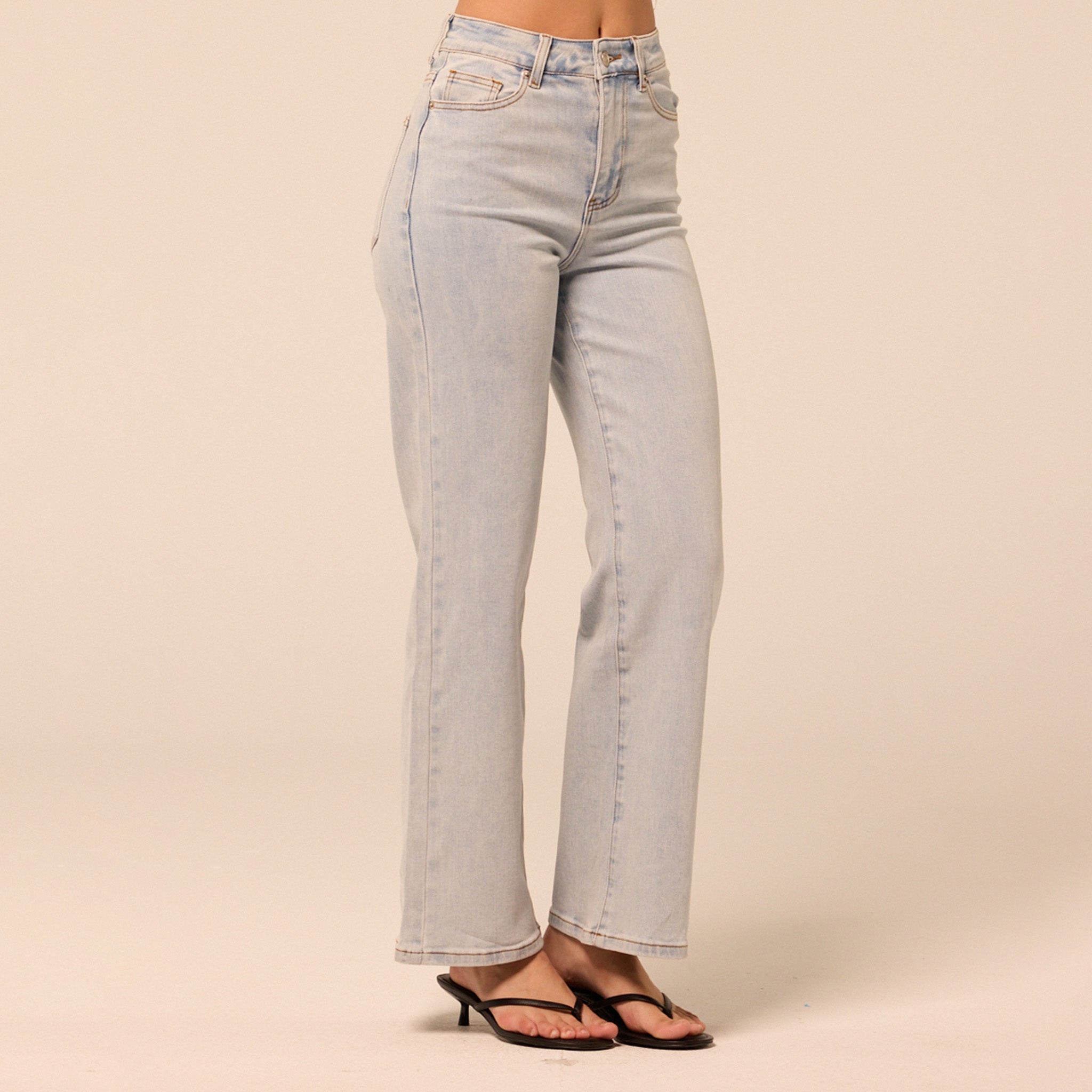 Light Blue Wide Leg Jeans - shopaleena