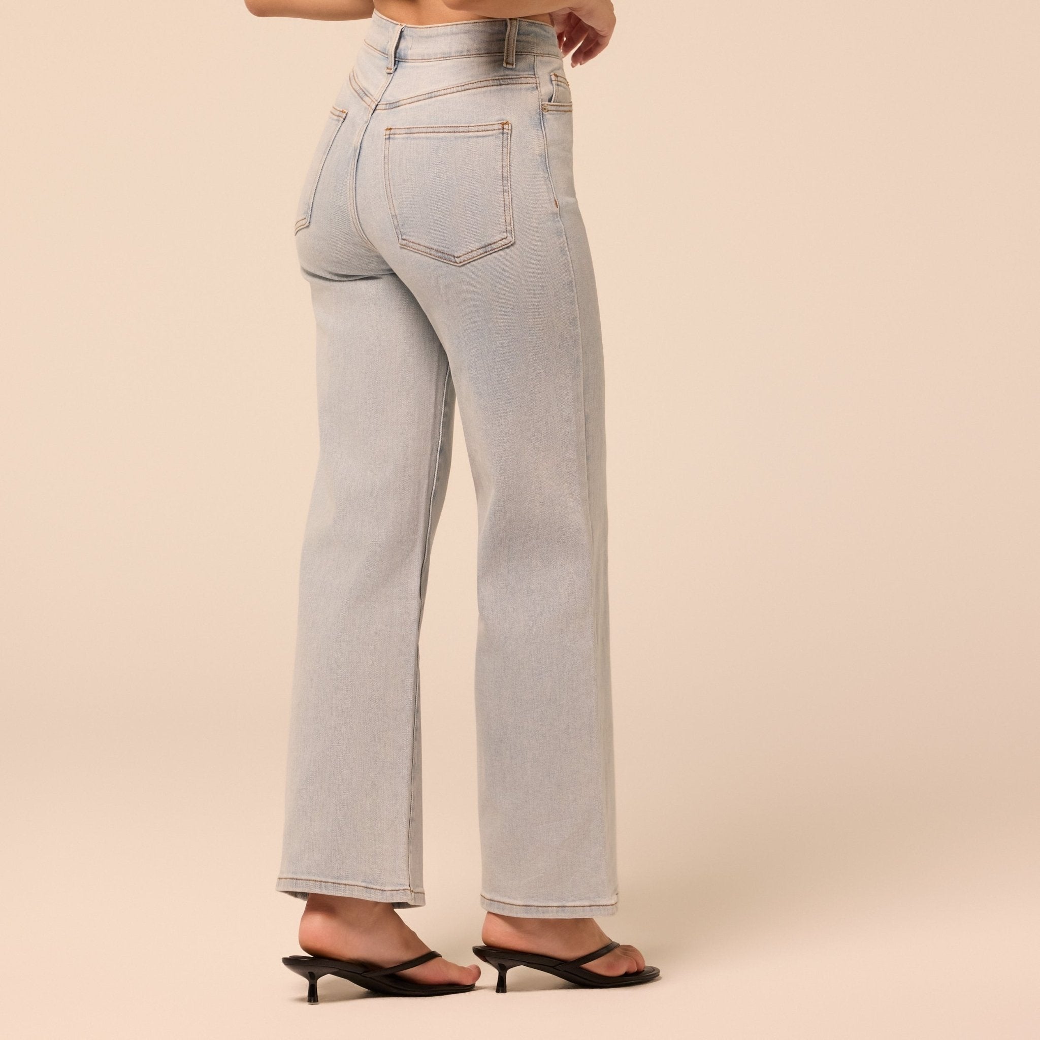 Light Blue Wide Leg Jeans - shopaleena