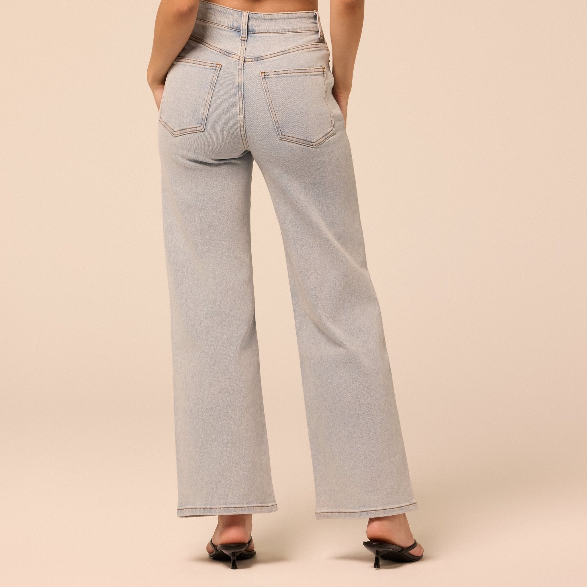 Light Blue Wide Leg Jeans - shopaleena