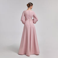 Light Pink Crepe A - Line Gown - shopaleena