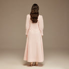 Light Pink Long Sleeve Shirt Maxi Dress - shopaleena