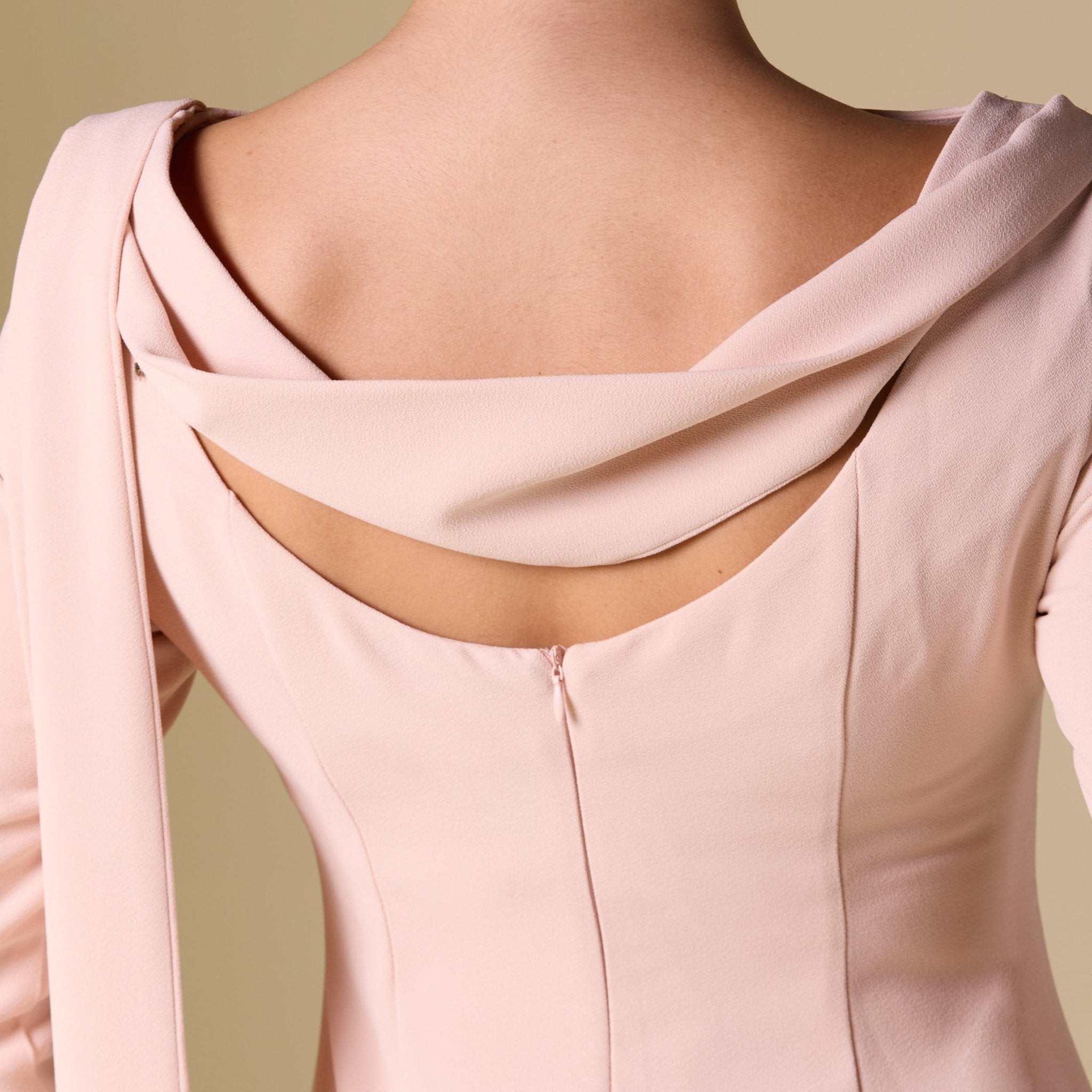 Light Pink Long Sleeves Maxi Dress - shopaleena