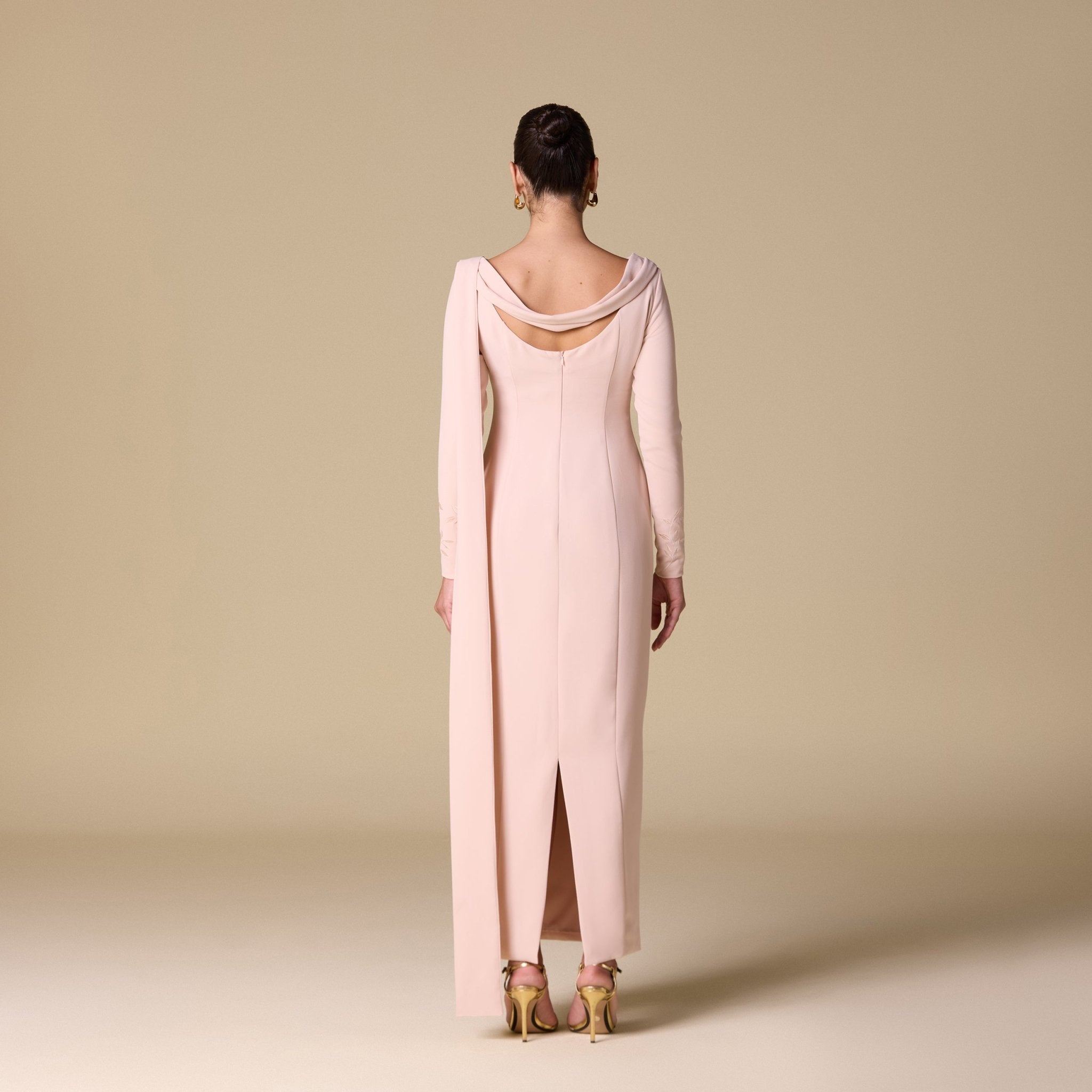 Light Pink Long Sleeves Maxi Dress - shopaleena