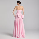 Light Pink Strapless Ruched Taffeta Gown - shopaleena