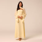 Light Yellow Cross-Halter Chiffon Maxi Dress - shopaleena