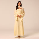 Light Yellow Cross-Halter Chiffon Maxi Dress - shopaleena