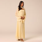 Light Yellow Cross-Halter Chiffon Maxi Dress - shopaleena