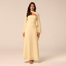 Light Yellow Cross-Halter Chiffon Maxi Dress - shopaleena