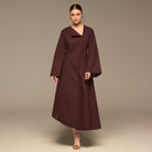 Linen Button-Front Flared Dress - shopaleena