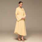 Linen Button-Front Flared Dress - shopaleena