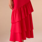 linen dress with ruffled skirt - shopaleena