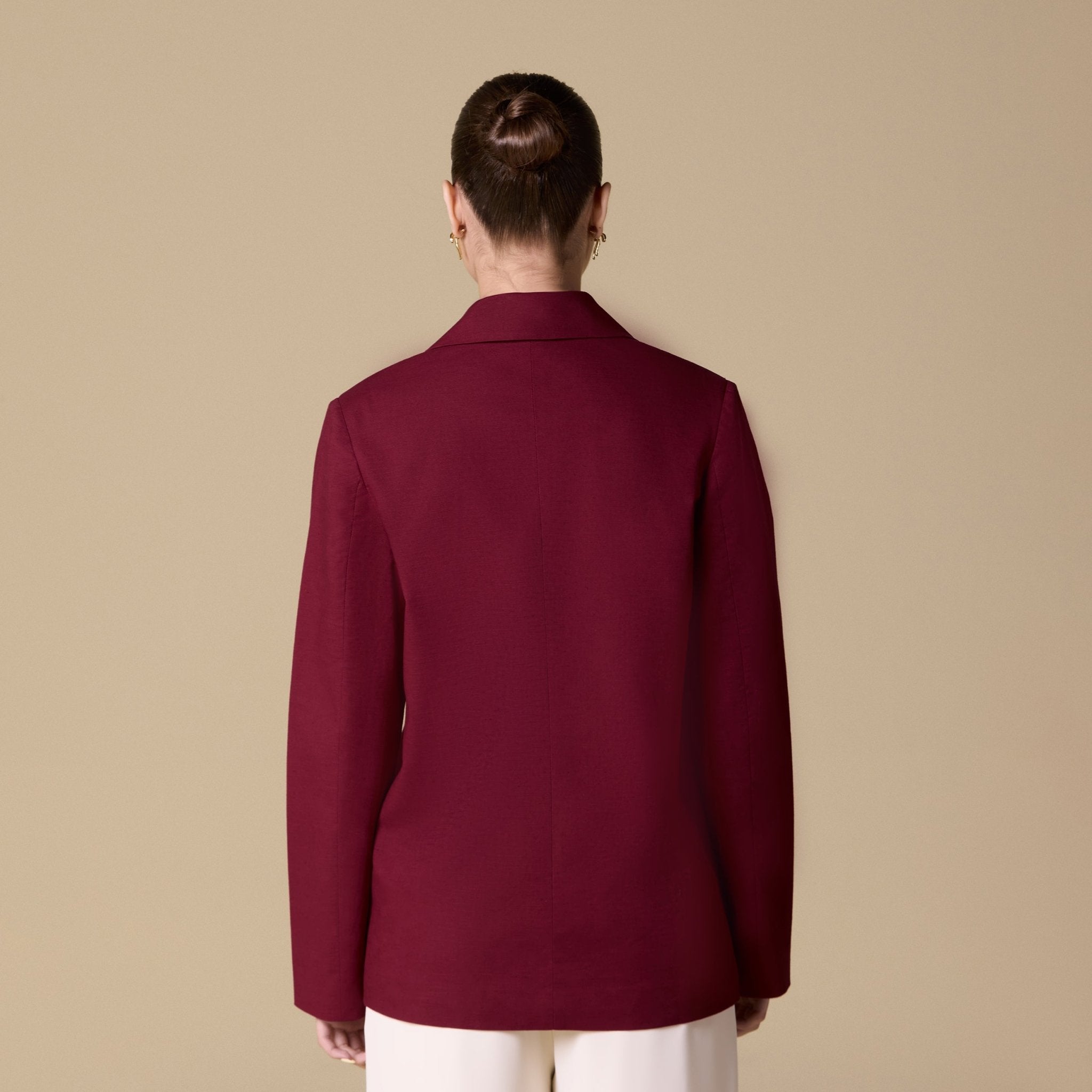 Linen Fabric Button Blazer - shopaleena