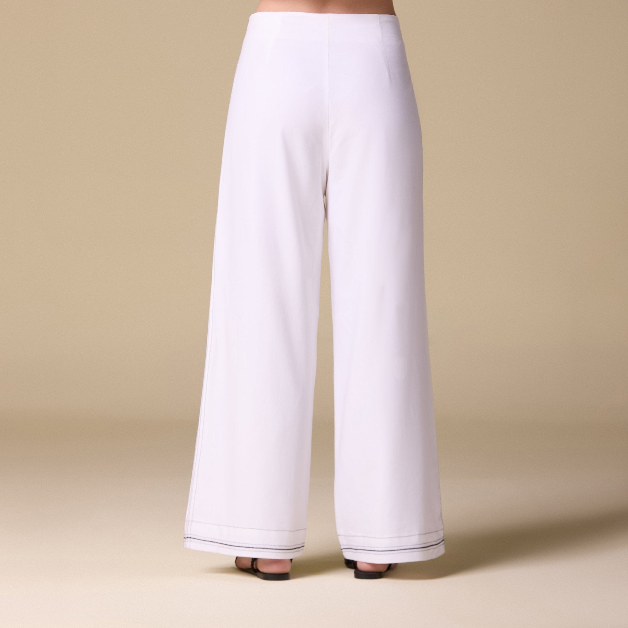 Linen Pants with Stitch Detailing - shopaleena