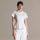 Linen Peplum Shirt - shopaleena