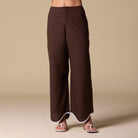 Linen Piping Wide Leg Pants - shopaleena