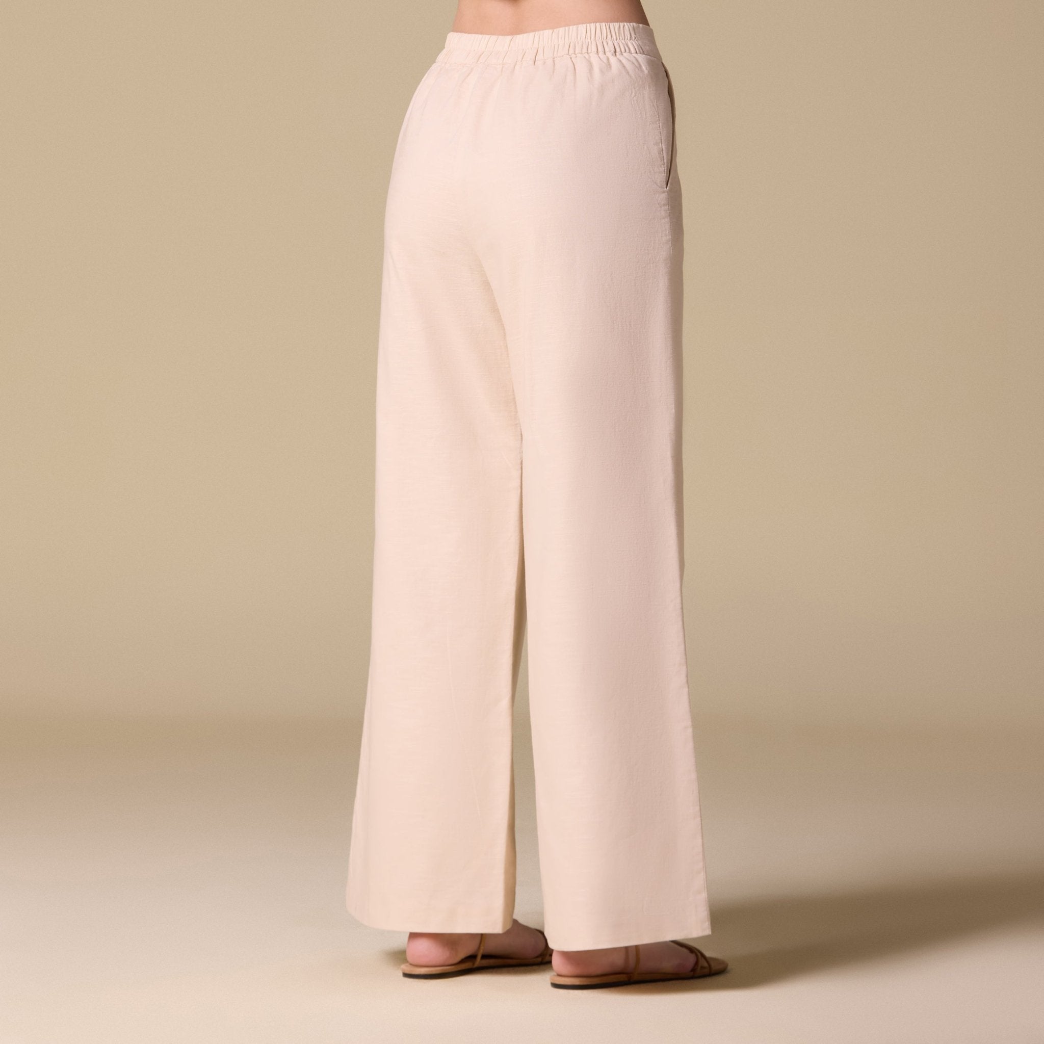 Linen Wide Leg Pants with Side Pockets - shopaleena