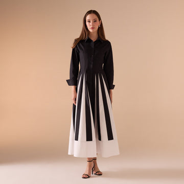 Long Sleeve A - line Maxi Dress - shopaleena