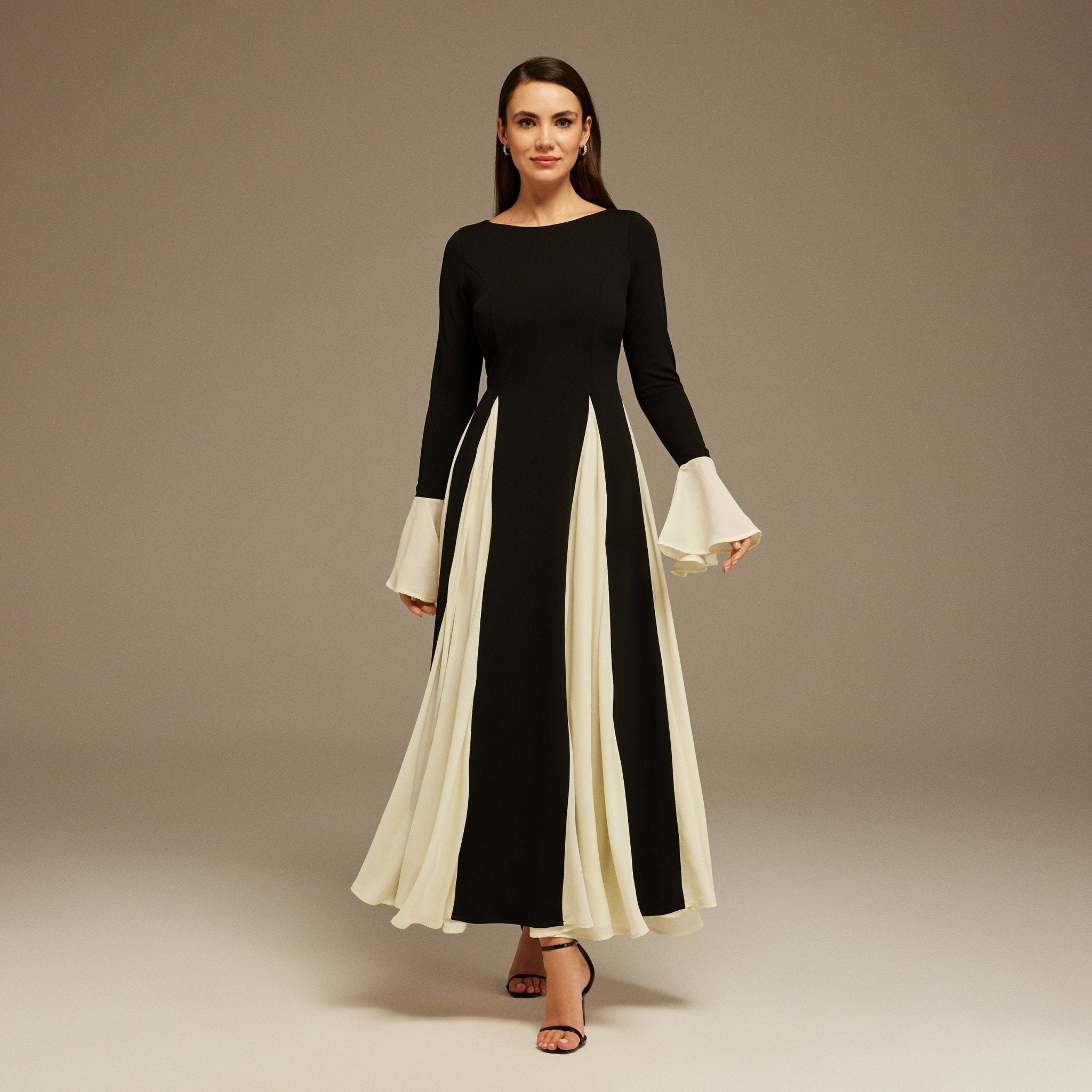 Long Sleeve A - Line Maxi Dress - shopaleena