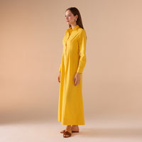 Long Sleeve A - line Maxi Poplin Dress - shopaleena