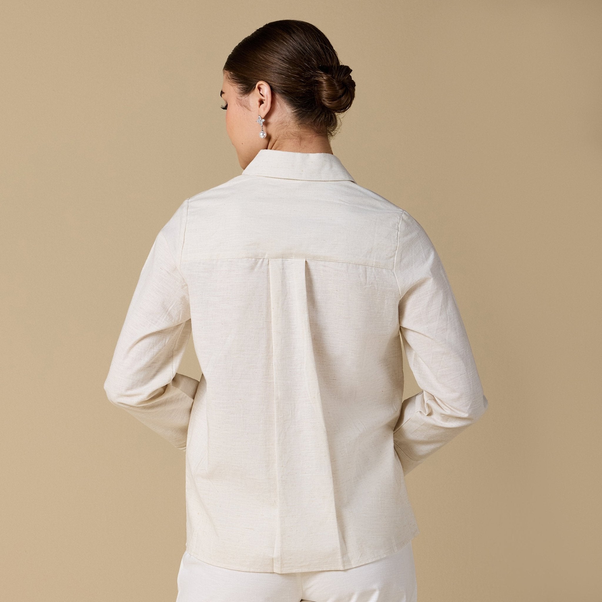 Long Sleeve Blended Shirt - shopaleena