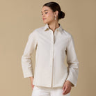 Long Sleeve Blended Shirt - shopaleena