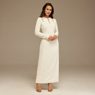 Long - Sleeve Maxi Dress With Intricate Details - shopaleena