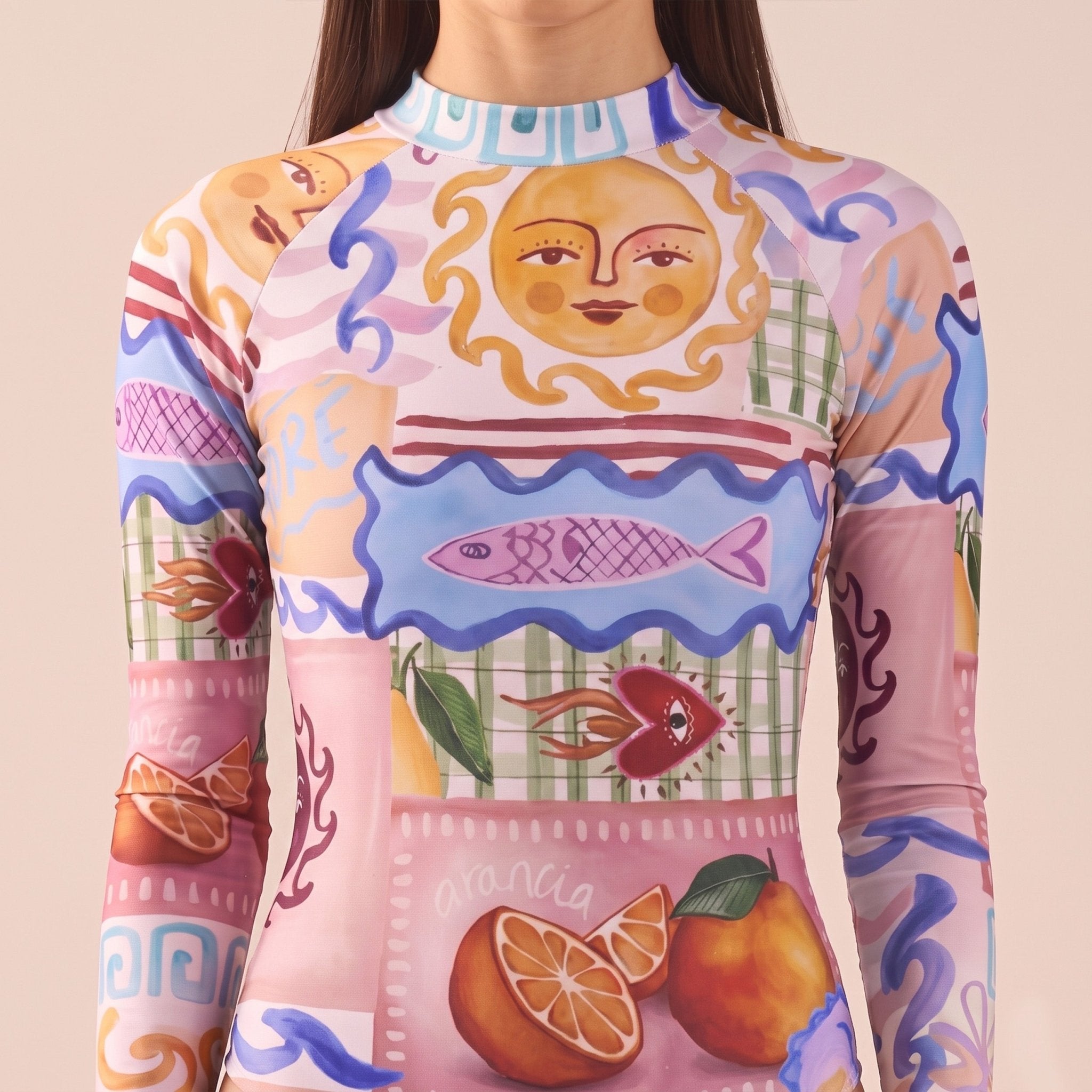 Long Sleeve One Piece Swimsuit - shopaleena