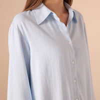 Long sleeve oversize linen shirt - shopaleena