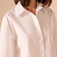 Long sleeve oversize poplin shirt - shopaleena