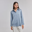 Long Sleeve Satin Shirt - shopaleena