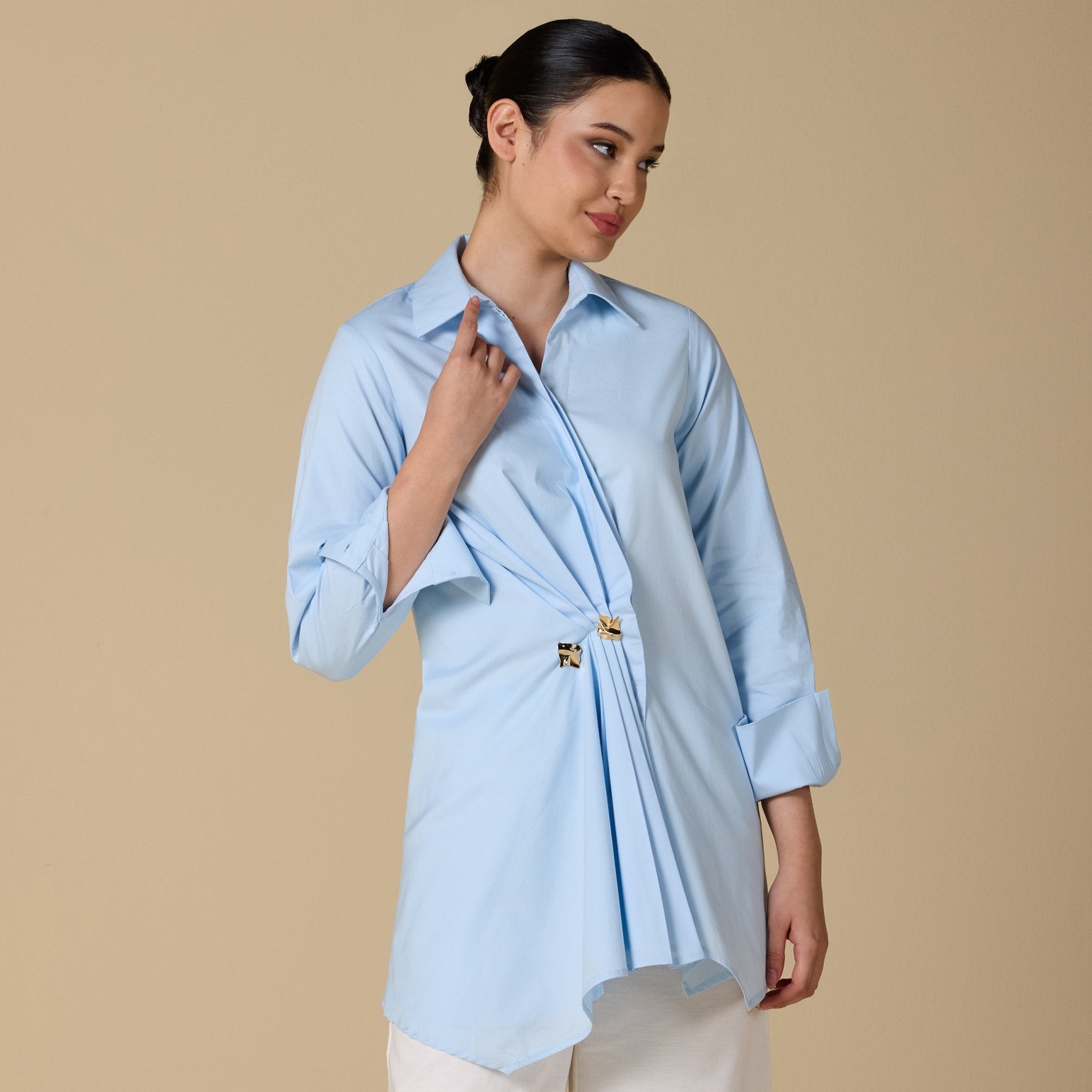 long sleeve wrap shirt - shopaleena