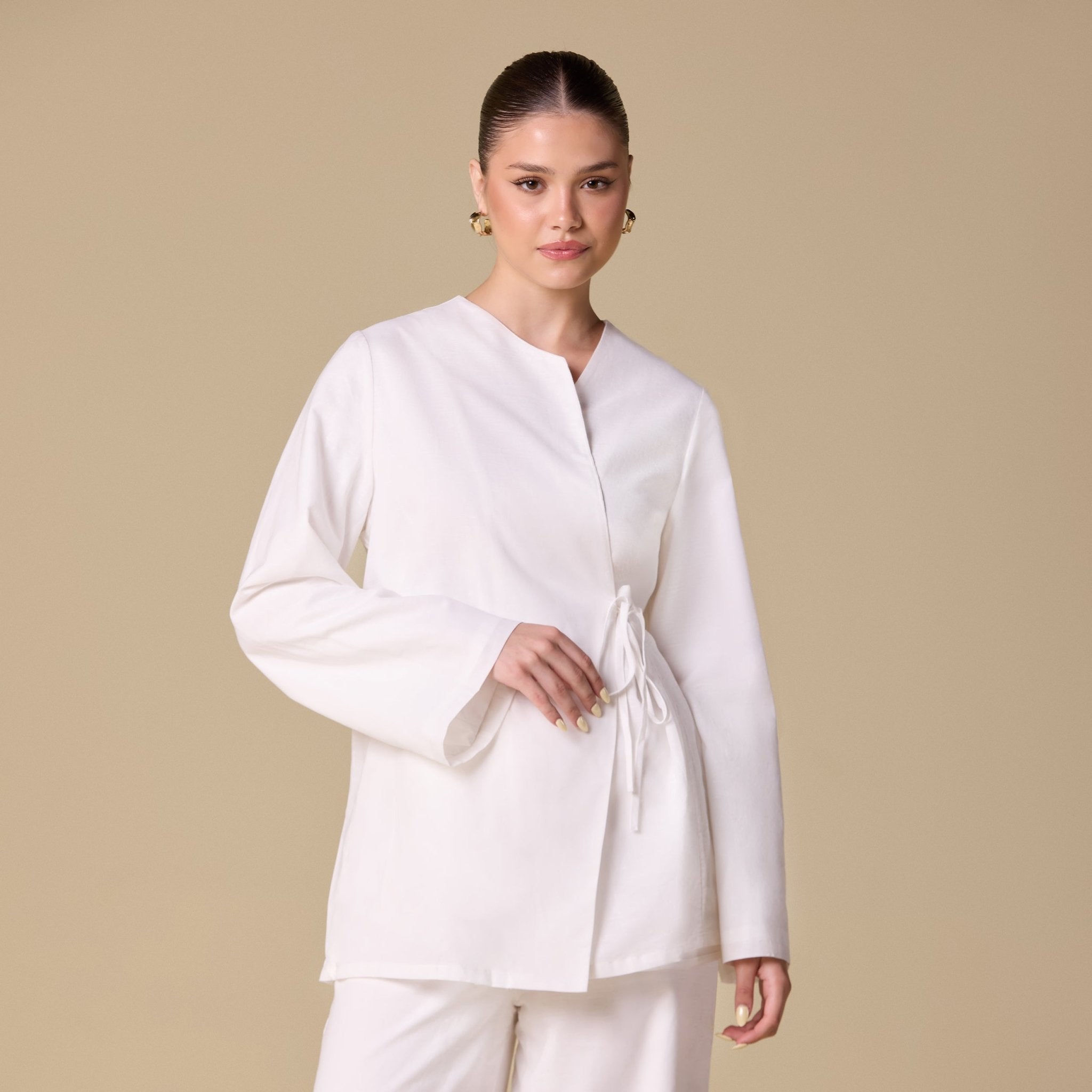 Long sleeves Wrapped Top - shopaleena