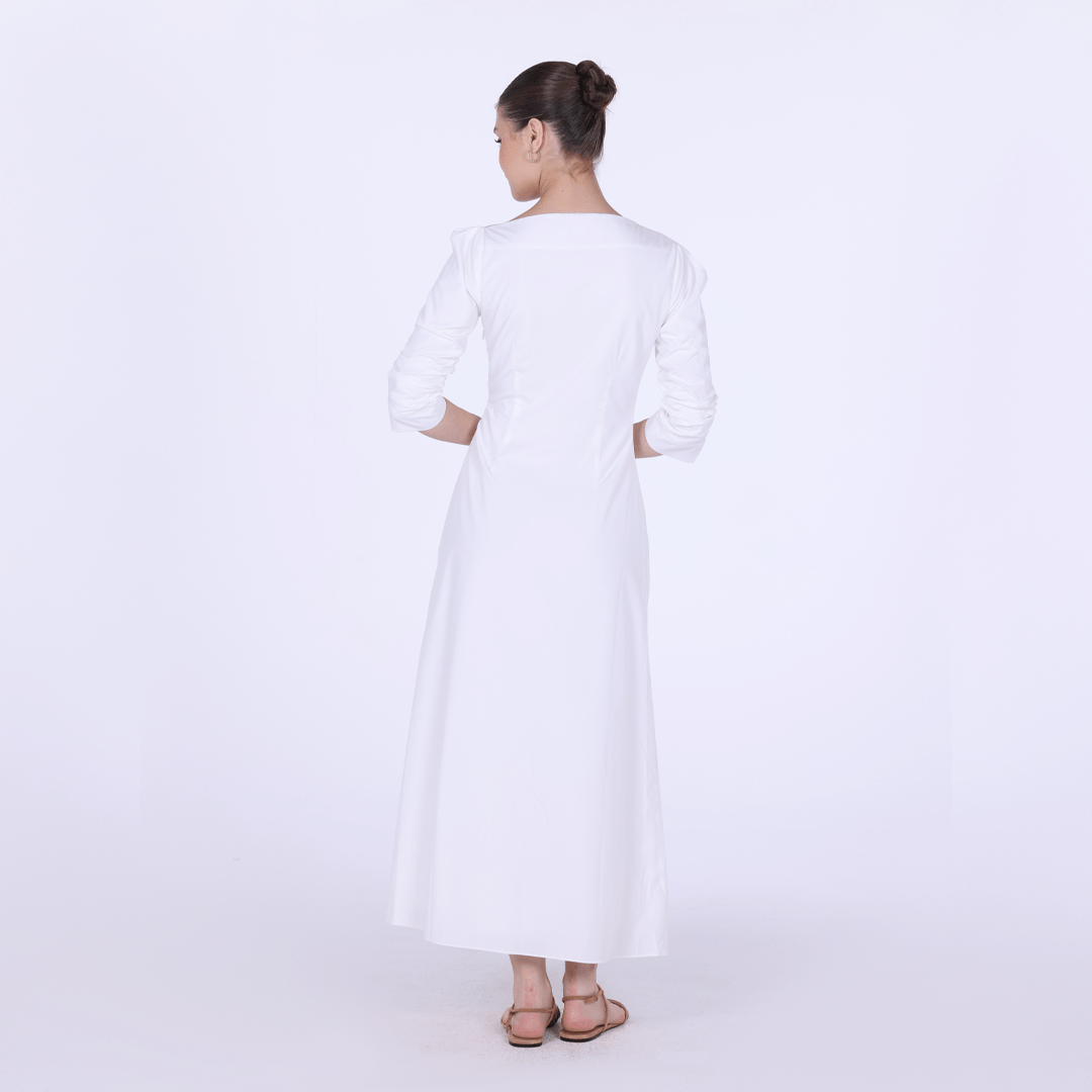 Low Waist Cutout Draped Pleated Dress - shopaleena